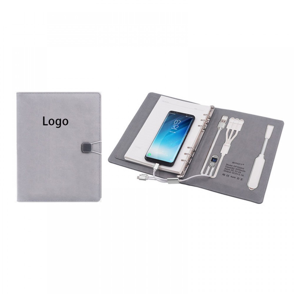 Power Bank Portfolio with Built-in Mini Lamp with Logo