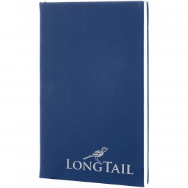 Blue/Silver Leatherette Journal with Lined Notepad with Logo
