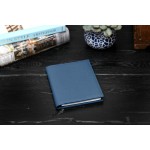 Imprinted Pebble Calf Leather Medium-Size Padfolio - Ocean Blue