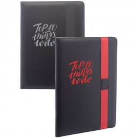 Personalized Color Block Black Leather Portfolios