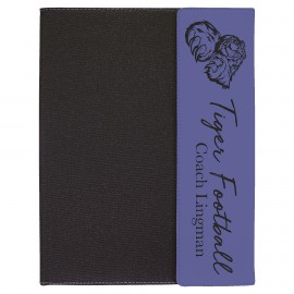 9.5" x 12" Purple Leatherette / Black Canvas Portfolio with Logo