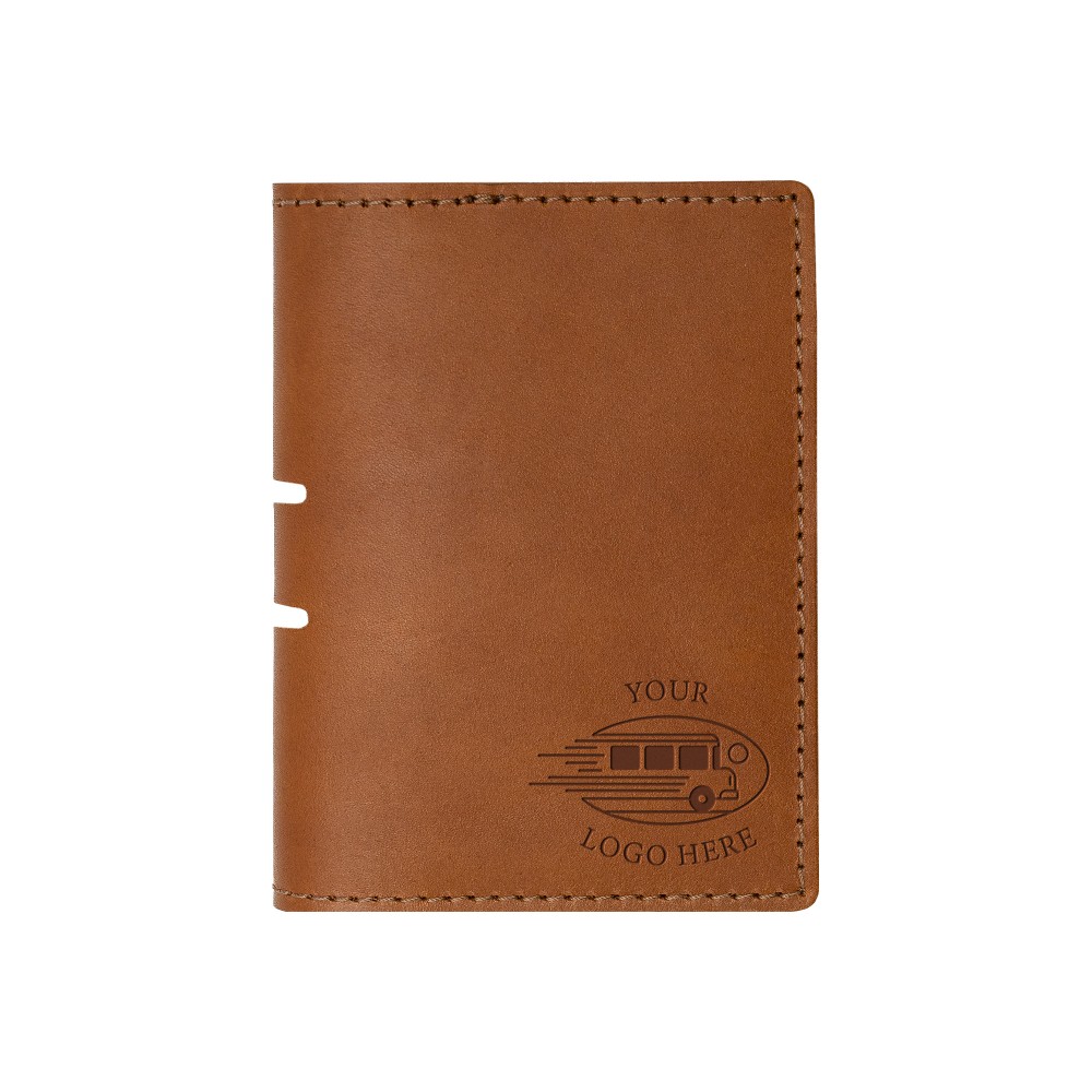 Customized Genuine Leather Passport Holder | Fits small field Notepad and passport | Handmade in the USA