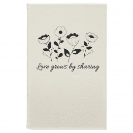 Logo Branded White/Black Leatherette Journal with Lined Notepad
