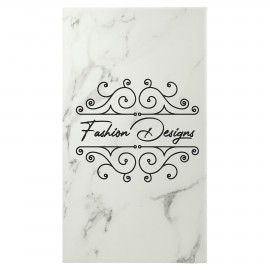 White Marble Leatherette Sketch Book with Unlined Notepad with Logo
