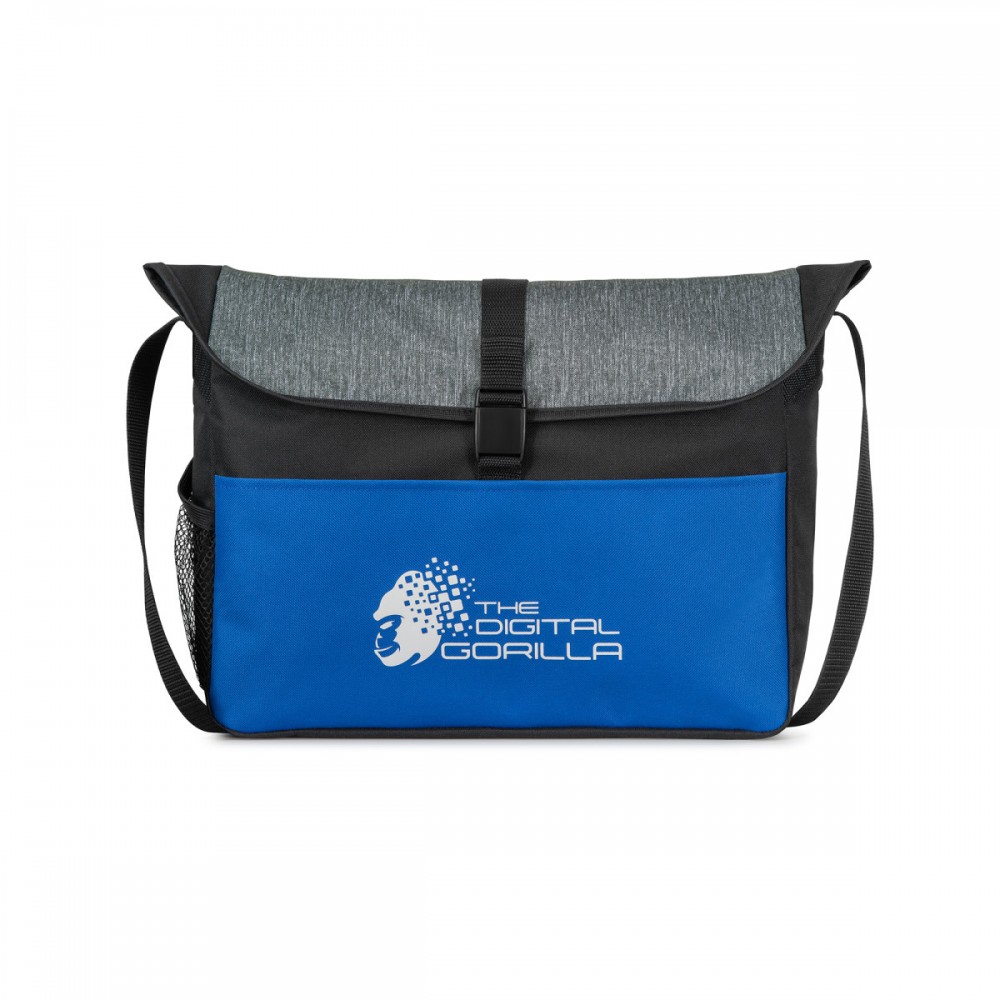 Rockland Messenger Bag - Royal Blue Logo Imprinted Rockland Messenger Bag - Royal Blue Logo Imprinted