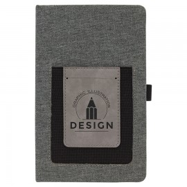 Personalized Gray w/Gray Leatherette Journal with Cell/Card Slot  Personalized Gray w/Gray Leatherette Journal with Cell/Card Slot