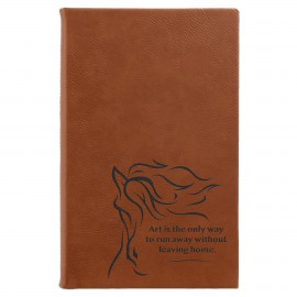 Rawhide Leatherette Sketch Book with Unlined Notepad with Logo