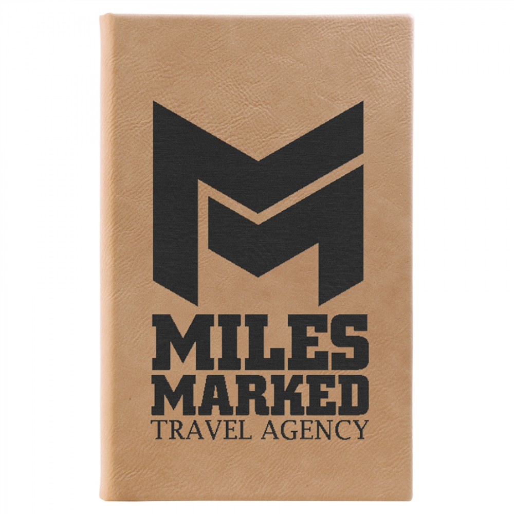 5.25" x 8.25" - Premium Leatherette Notebook with Logo
