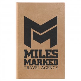 Custom Light Brown Leatherette Journal with Lined Notepad