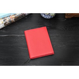 Custom Printed Pebble Calf Leather Medium-Size Padfolio - Lava Red