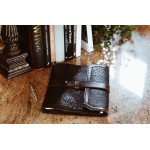 Buffalo Padfolio - Onyx with Walnut Vachetta Trim Logo Imprinted