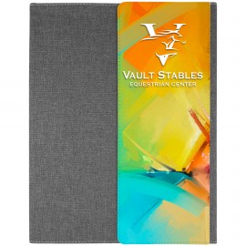 Subli-Tru Portfolio Fold Over Flap Front Cover w/ Note Pad with Logo