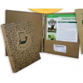 Customized Eco Brown Recycled Kraft 3-Ring Binder PMS Printed 9-3/4" x 11-1/2"