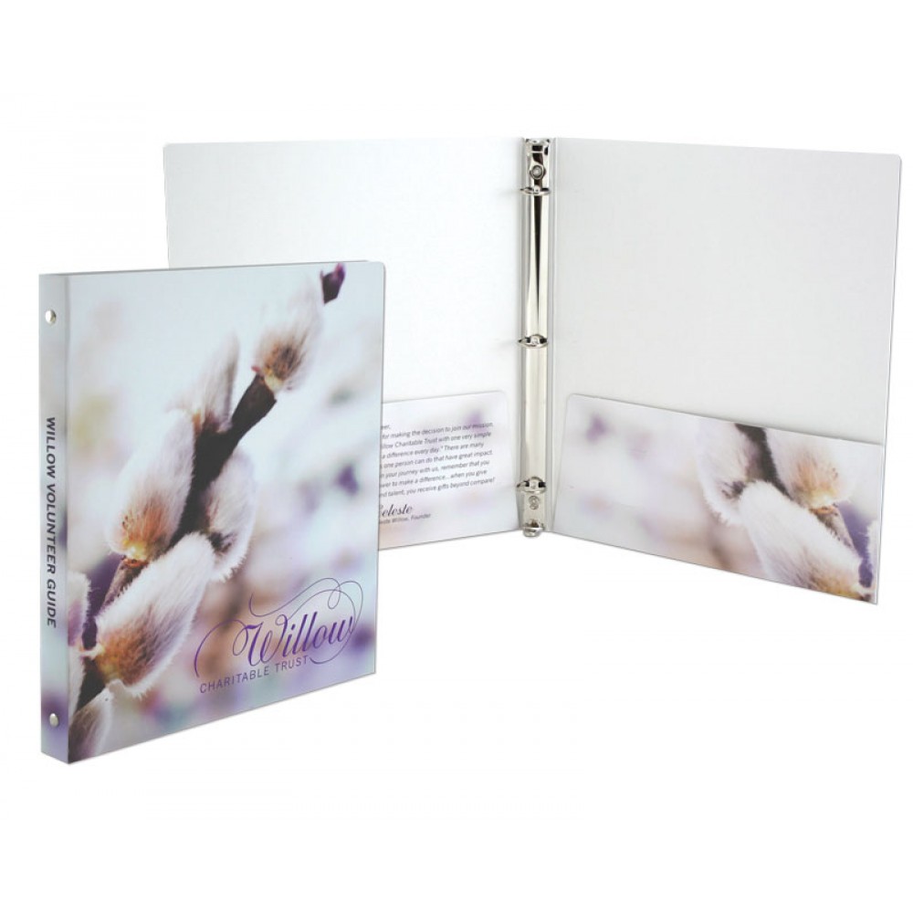 Laminated Paper 3-Ring Binder with Pockets (9-3/4 x 11-1/2") Printed Full Color 4/0 with Logo