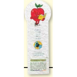 Apple Floral Seed Paper Stock Die Cut Bookmark with Logo