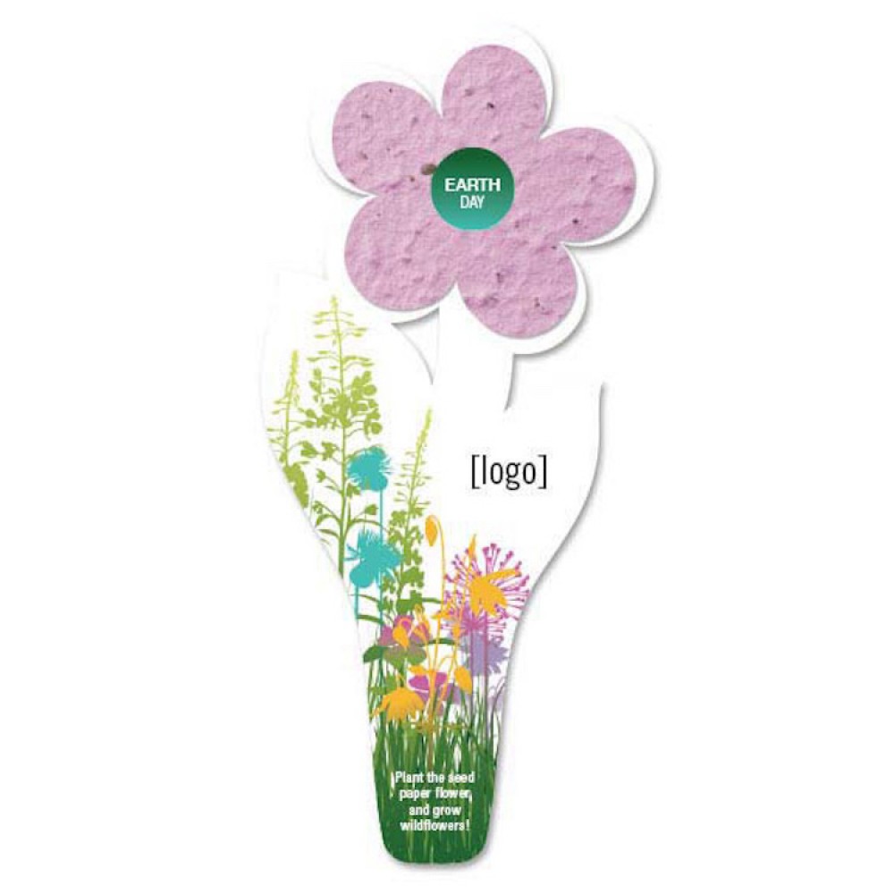 Logo Branded Seed Paper Flower Bookmark - Earth Day