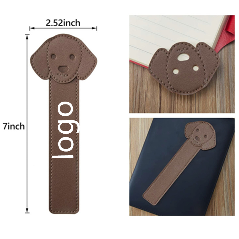 Customized Waterproof Dog Pattern Leather Bookmark