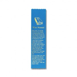 2"x8" Stock Prayer Ribbon "When Worried" Bookmark with Logo