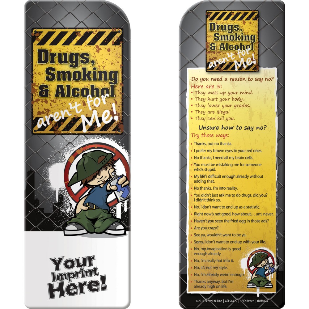 Bookmark - Drugs, Smoking, and Alcohol Aren't for Me! Branded Bookmark - Drugs, Smoking, and Alcohol Aren't for Me! Branded