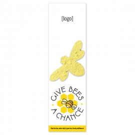 Seed Paper Save The Bees Shape Bookmark - Design D with Logo  Seed Paper Save The Bees Shape Bookmark - Design D with Logo