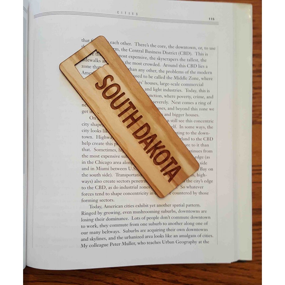 1.5" x 6" - South Dakota Hardwood Bookmarks with Logo