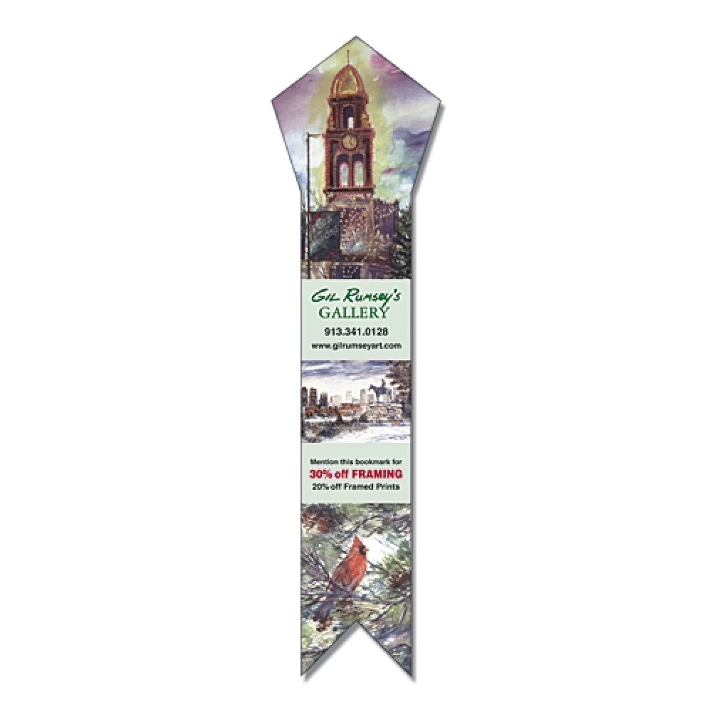Custom Plastic Bookmark - 2.25x8.5 Laminated Pentagon Shape -14 pt. Custom Plastic Bookmark - 2.25x8.5 Laminated Pentagon Shape -14 pt.