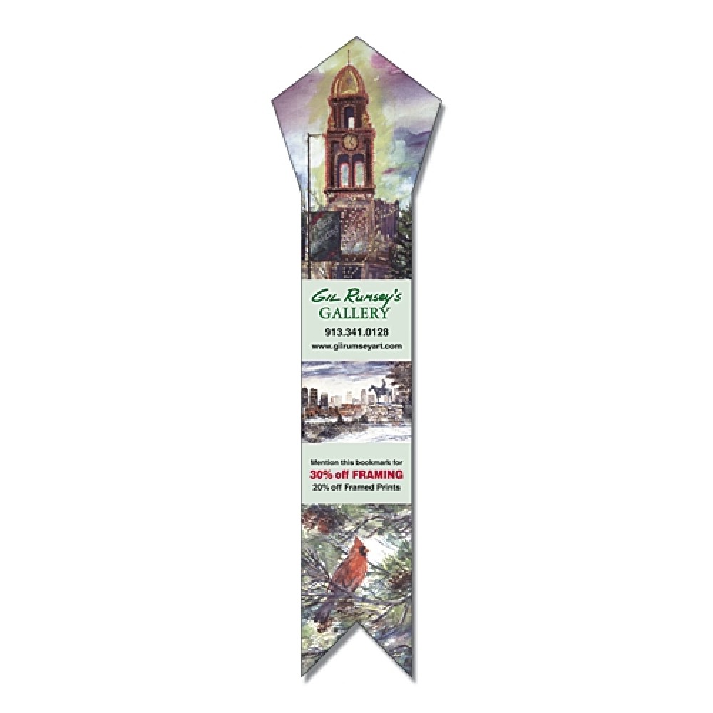 Plastic Bookmark - 2.25x8.5 Laminated Pentagon Shape -14 pt. with Logo