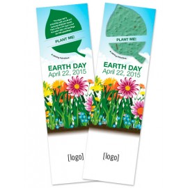 Seed Paper Earth Day Shape Bookmark - Design C with Logo  Seed Paper Earth Day Shape Bookmark - Design C with Logo
