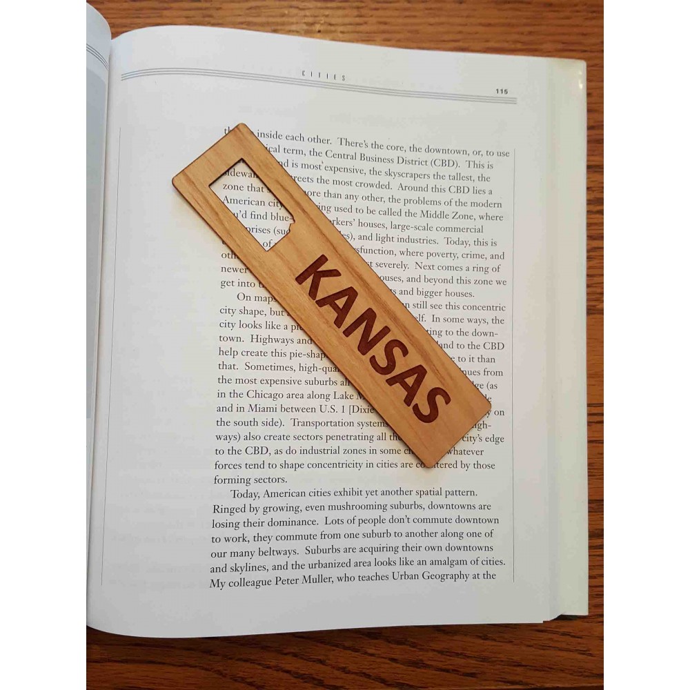 1.5" x 6" - Kansas Hardwood Bookmarks with Logo