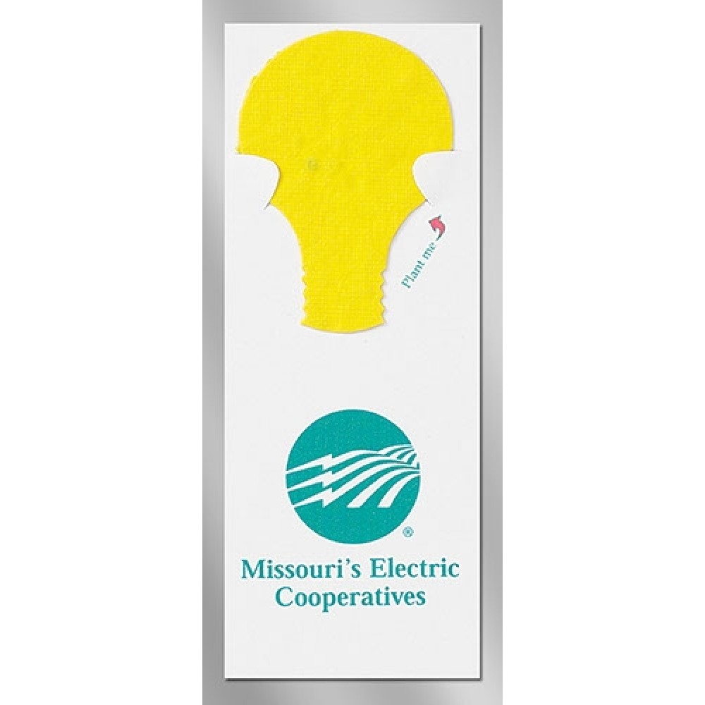 Lightbulb Drop Floral Seed Paper Pop-Out Bookmark with Logo