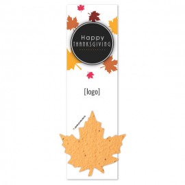 Seed Paper Thanksgiving Shape Bookmark - Design F with Logo