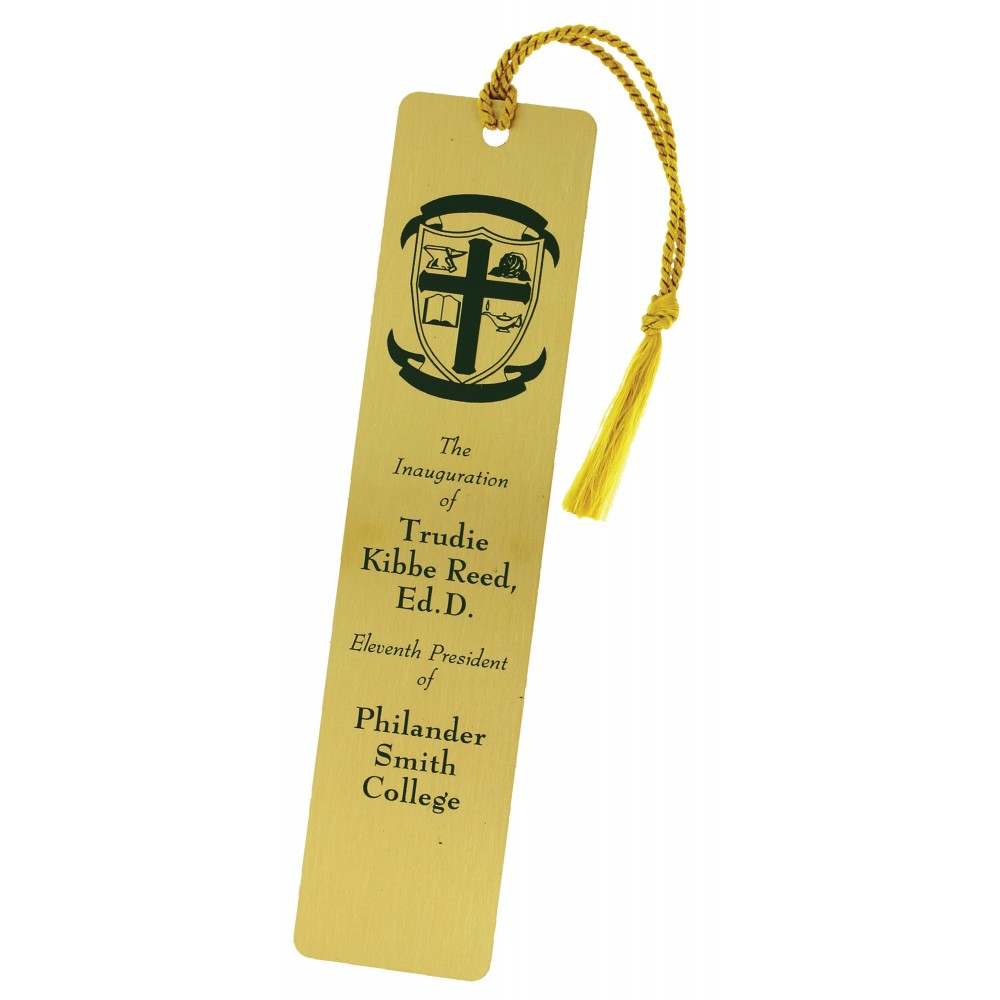 Customized 2-Sided Large Brass Bookmark