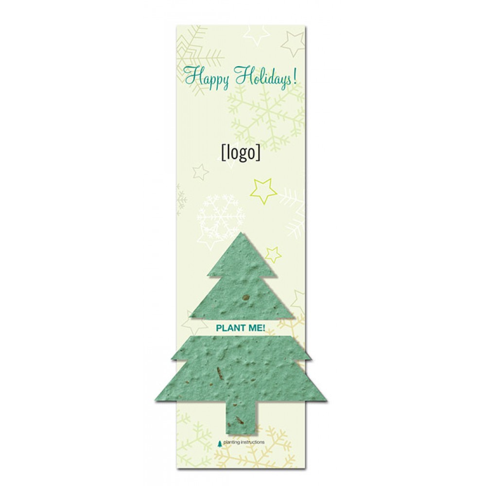 Seed Paper Holiday Shape Bookmark with Logo