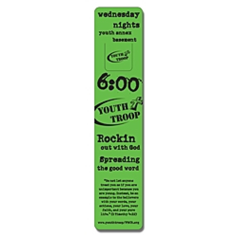 Religious Laminated Bookmark - 1.75x8 Rectangle w/Page Holder - 14 pt. with Logo