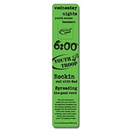 Religious Laminated Bookmark - 1.75x8 Rectangle w/Page Holder - 14 pt. with Logo