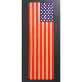 2" x 5.75" - American Flag Hardwood Bookmarks with Logo