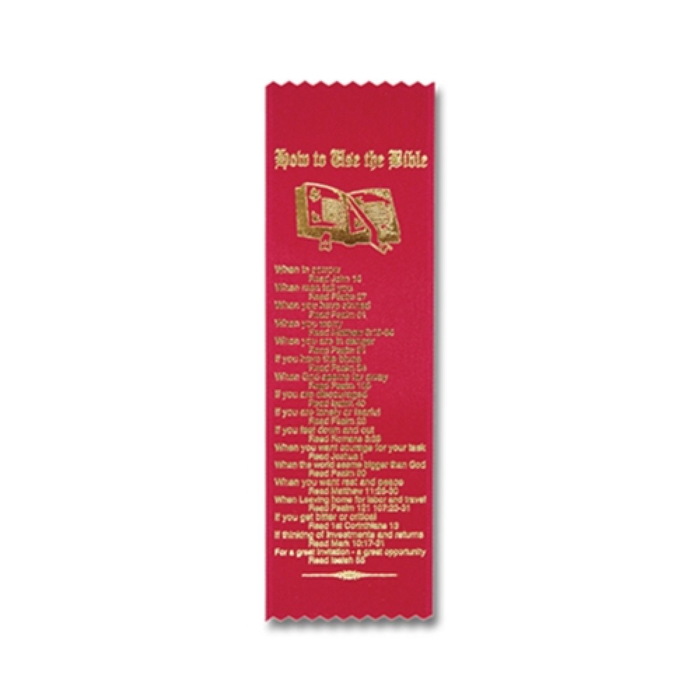 Personalized 2" x 8" Stock Ribbon "How to use the Bible" Bookmark