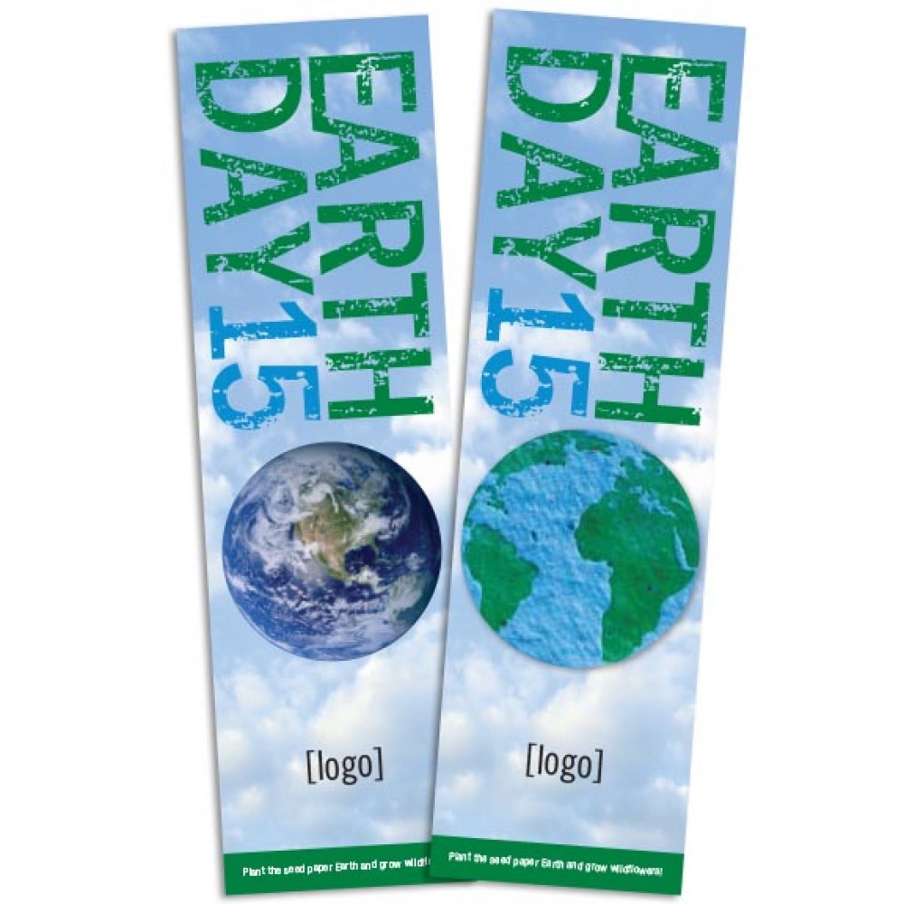 Personalized Seed Paper Earth Day Shape Bookmark