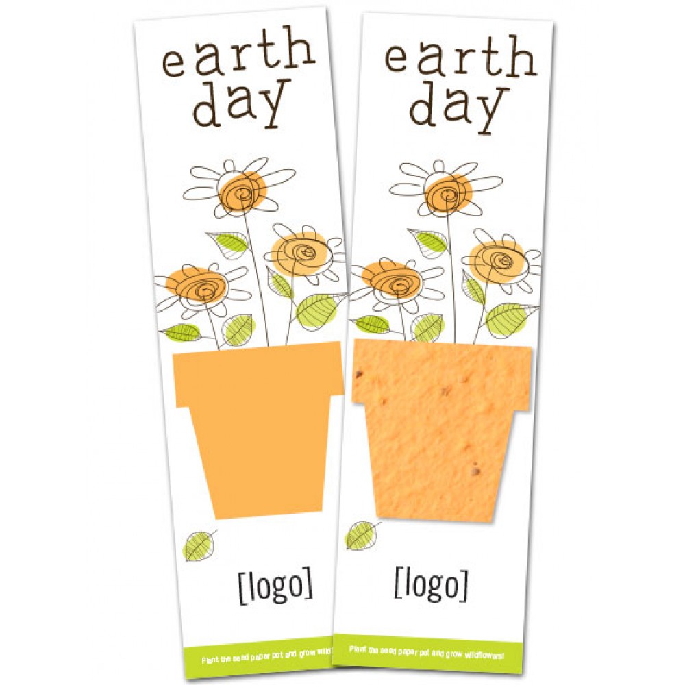 Personalized Seed Paper Earth Day Shape Bookmark