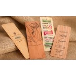 1" x 4" - Wood Veneer Bookmarks - 1 Sided Color Print - USA-Made Branded