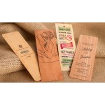 1" x 4" - Wood Veneer Bookmarks - 1 Sided Color Print with Logo