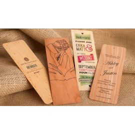 1" x 4" - Wood Veneer Bookmarks - 1 Sided Color Print with Logo