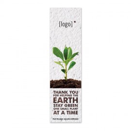 Small Seed Paper Earth Day Bookmark with Logo