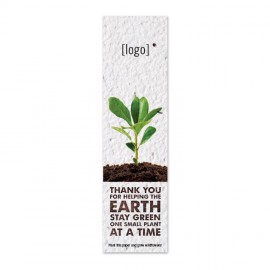 Small Seed Paper Earth Day Bookmark - Design H with Logo