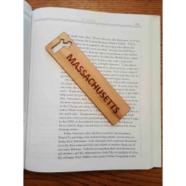 1.5" x 5.75" - Massachusetts Hardwood Bookmarks with Logo  1.5" x 5.75" - Massachusetts Hardwood Bookmarks with Logo