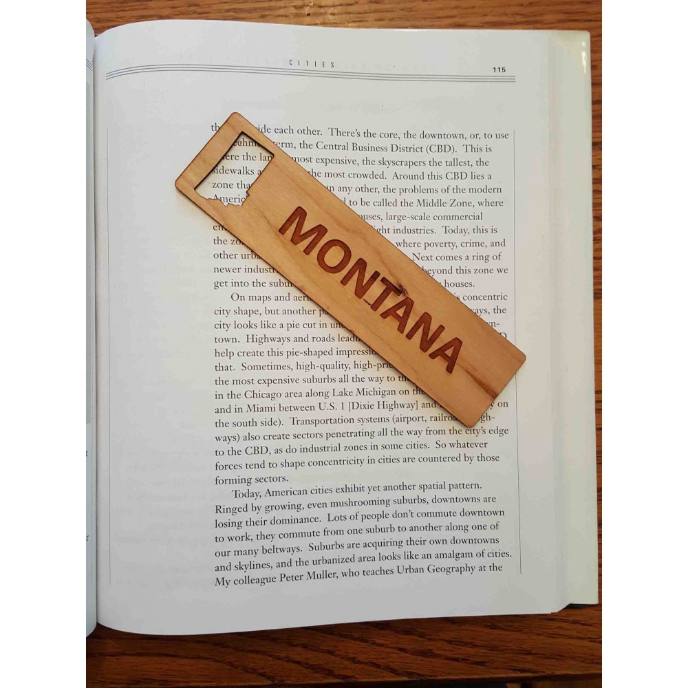 1.5" x 6" - Montana Hardwood Bookmarks with Logo