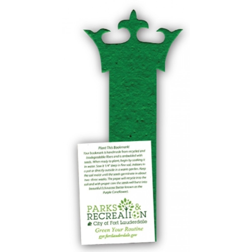 Crown Bookmark Embedded w/Wildflower Seed with Logo
