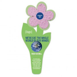 Logo Branded Earth Day Seed Paper Flower Bookmark - Design H