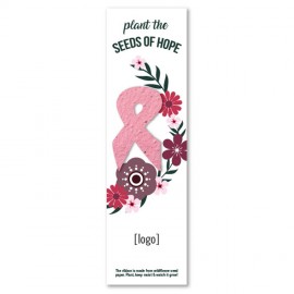 Breast Cancer Awareness Seed Paper Shape Bookmark with Logo