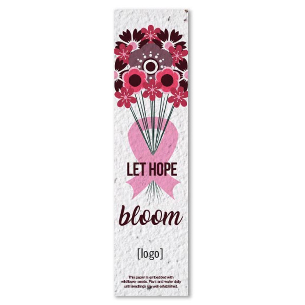 Logo Branded Breast Cancer Awareness Seed Paper Bookmark